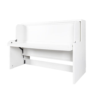 English Elm Murphy Space-Saving Bed with Built-In Desk — Foldaway Horizontal or Vertical Cabinet for Small Rooms W331S00149