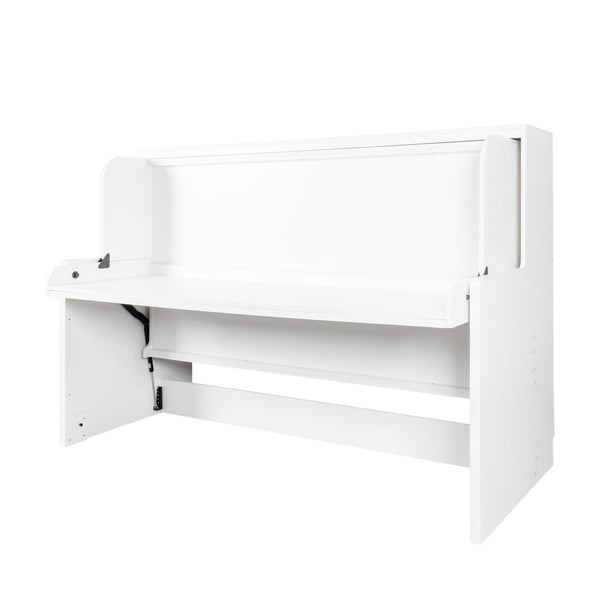 English Elm Murphy Space-Saving Bed with Built-In Desk — Foldaway Horizontal or Vertical Cabinet for Small Rooms W331S00149