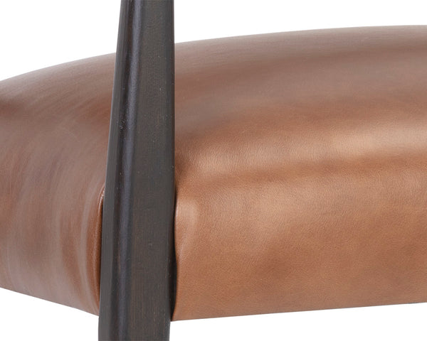 Sunpan Keagan Lounge Chair - Luxurious 100% Buffalo Leather with Elegant Wood Frame for Ultimate Comfort Brown, Shalimar Tobacco Leather