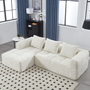 English Elm United We Win Modular L-Shaped Sectional Sofa - Soft Chenille, Tool-Free Setup, Modern Design & Storage W1568S00150-GIGA