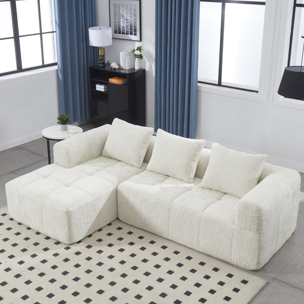 English Elm United We Win Modular L-Shaped Sectional Sofa - Soft Chenille, Tool-Free Setup, Modern Design & Storage W1568S00150-GIGA