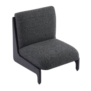 English Elm Scott Living Moda Set of 2 Accent Chairs White Cushion Matte Black Wood Frame Black N767P356660S