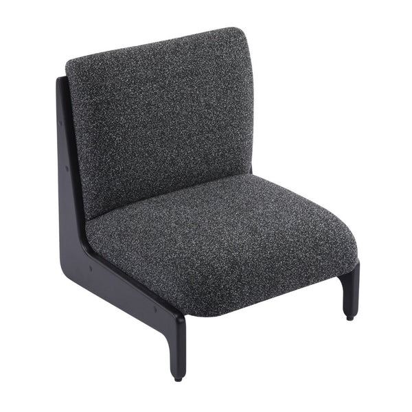English Elm Scott Living Moda Set of 2 Accent Chairs White Cushion Matte Black Wood Frame Black N767P356660S