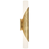 Robert Abbey Michael Berman Brut Wall Sconce Modern Brass Frosted Cased White Glass Shades