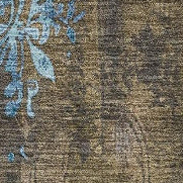 HomeRoots 8' X 10' Taupe and Blue Floral Washable Area Rug - Durable, Stylish for Indoor & Outdoor Use! 621029