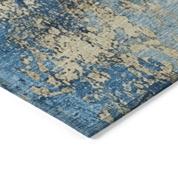 HomeRoots 10' Blue and Beige Abstract Washable Area Rug - Stylish, Durable, Easy-Care for Indoor & Outdoor Use 621037