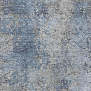 HomeRoots 10' Denim Blue & Silver Abstract Area Rug - Washable, Durable Indoor/Outdoor Solution for Modern Spaces 621049