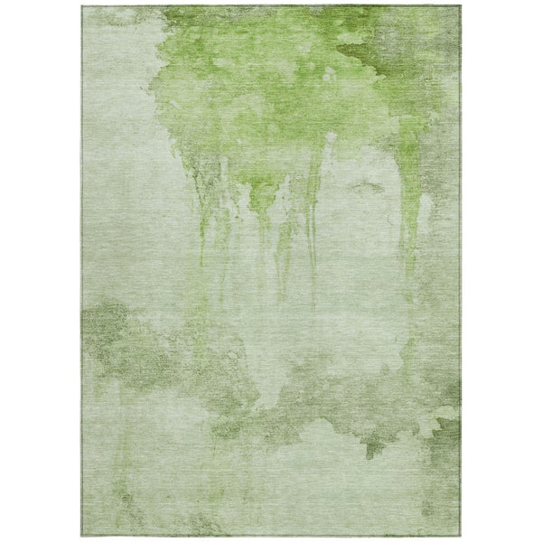 HomeRoots 5' X 8' Artichoke Green Abstract Area Rug - Stylish, Durable & Washable for Indoor/Outdoor Spaces! 621105