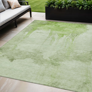 HomeRoots 5' X 8' Artichoke Green Abstract Area Rug - Stylish, Durable & Washable for Indoor/Outdoor Spaces! 621105