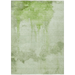 HomeRoots 5' X 8' Artichoke Green Abstract Area Rug - Stylish, Durable & Washable for Indoor/Outdoor Spaces! 621105