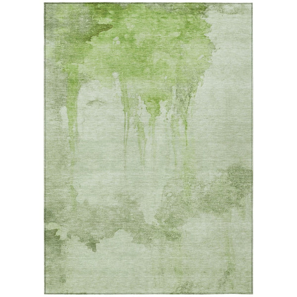 HomeRoots 5' X 8' Artichoke Green Abstract Area Rug - Stylish, Durable & Washable for Indoor/Outdoor Spaces! 621105