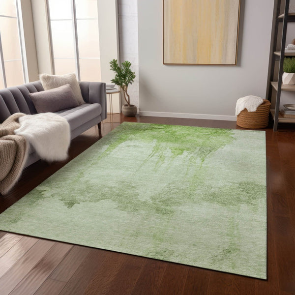 HomeRoots 5' X 8' Artichoke Green Abstract Area Rug - Stylish, Durable & Washable for Indoor/Outdoor Spaces! 621105