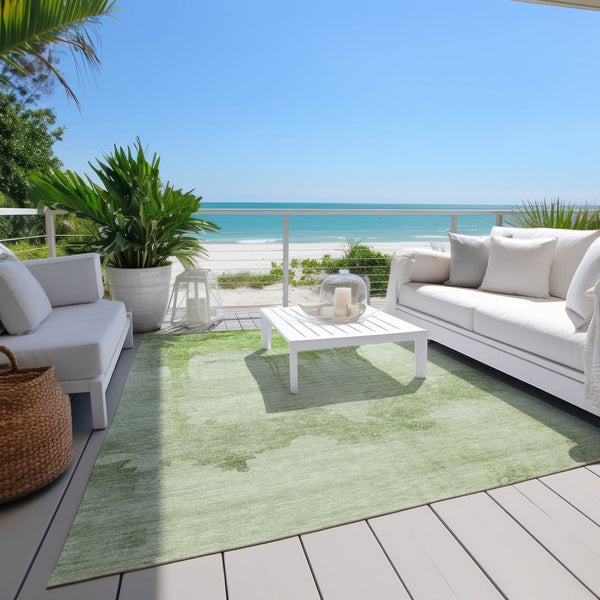 HomeRoots 5' X 8' Artichoke Green Abstract Area Rug - Stylish, Durable & Washable for Indoor/Outdoor Spaces! 621105