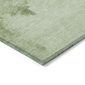 HomeRoots 8' Artichoke Green and Ivory Round Abstract Rug – Washable, Durable, Ideal for Indoor & Outdoor Spaces 621106