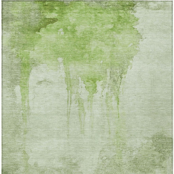 HomeRoots 8' X 10' Artichoke Green & Ivory Abstract Area Rug – Durable, Washable, Stylish for Indoor & Outdoor Use 621107
