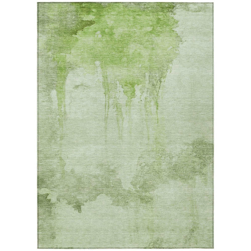 HomeRoots 8' X 10' Artichoke Green & Ivory Abstract Area Rug – Durable, Washable, Stylish for Indoor & Outdoor Use 621107