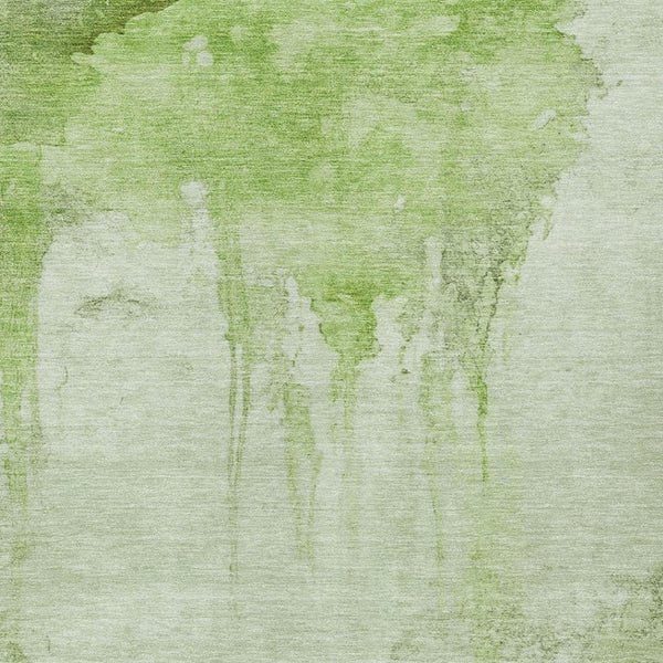 HomeRoots 9' X 12' Artichoke Green & Ivory Abstract Area Rug – Washable, Durable, Stylish for Indoor & Outdoor Use 621108