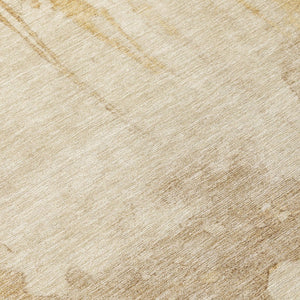 HomeRoots 8' Gold and Beige Round Abstract Area Rug – Stylish, Durable, Washable Indoor/Outdoor Accent for Homes 621112