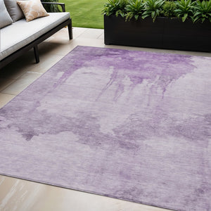 HomeRoots 5' X 8' Lavender & Lilac Abstract Area Rug - Stylish, Washable, Indoor/Outdoor, Durable Design for Any Space 621117