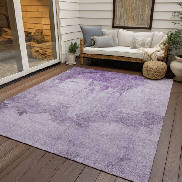 HomeRoots 5' X 8' Lavender & Lilac Abstract Area Rug - Stylish, Washable, Indoor/Outdoor, Durable Design for Any Space 621117