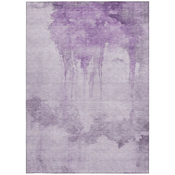 HomeRoots 5' X 8' Lavender & Lilac Abstract Area Rug - Stylish, Washable, Indoor/Outdoor, Durable Design for Any Space 621117