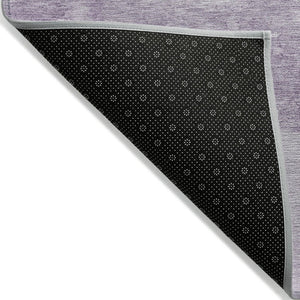 HomeRoots 8' Round Abstract Area Rug in Lavender and Lilac – Stylish, Washable, Indoor/Outdoor, Stain-Resistant! 621118