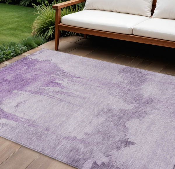 HomeRoots 8' X 10' Stylish Lavender & Lilac Abstract Washable Area Rug – Ideal for Indoor & Outdoor Spaces 621119