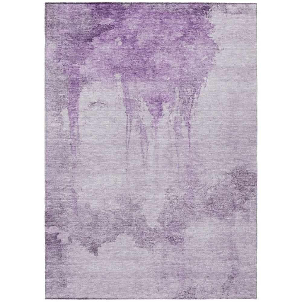 HomeRoots 10' X 14' Contemporary Lavender & Lilac Abstract Area Rug – Washable, Versatile for Indoor & Outdoor Use 621121