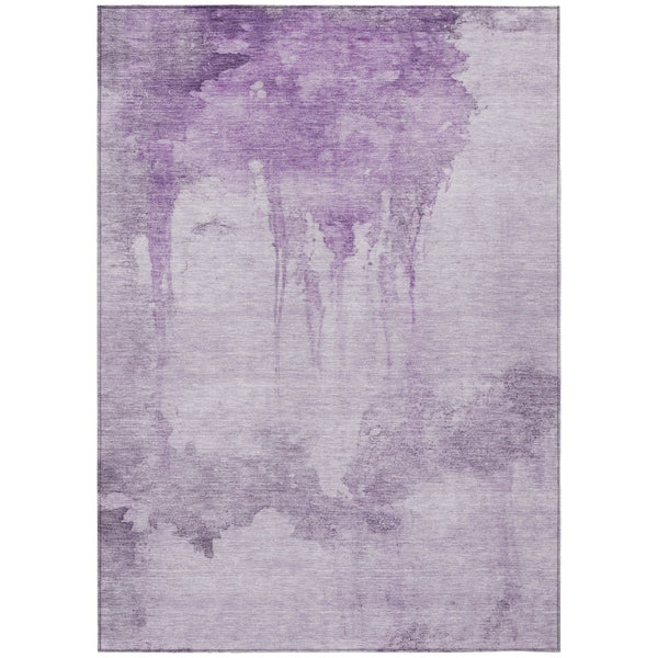 HomeRoots 10' X 14' Contemporary Lavender & Lilac Abstract Area Rug – Washable, Versatile for Indoor & Outdoor Use 621121
