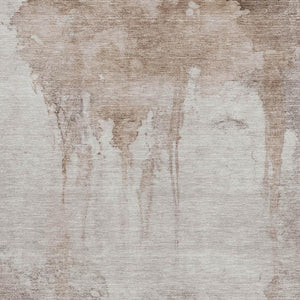 HomeRoots 8' X 10' Taupe and Ivory Modern Abstract Washable Area Rug for Indoor & Outdoor Versatility 621131