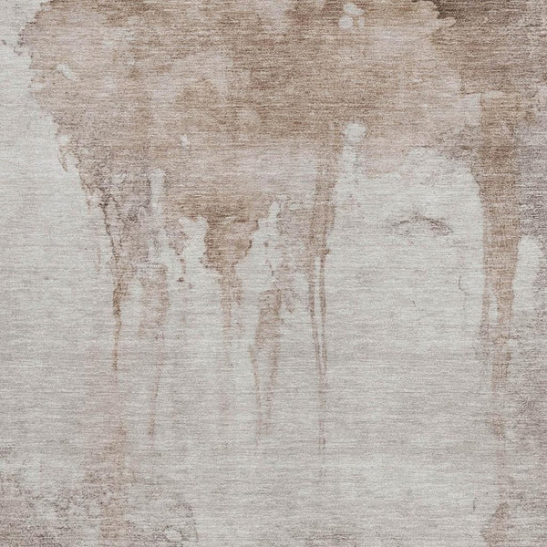 HomeRoots 8' X 10' Taupe and Ivory Modern Abstract Washable Area Rug for Indoor & Outdoor Versatility 621131