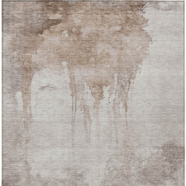 HomeRoots 10' Taupe and Ivory Abstract Washable Area Rug for Indoor/Outdoor - Durable, Stylish, Easy Care! 621133