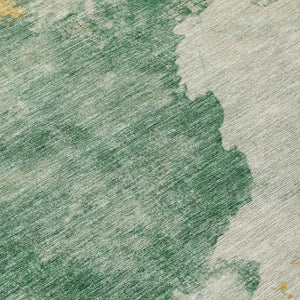 HomeRoots 8' Contemporary Emerald Sage Round Washable Area Rug - Stylish Indoor/Outdoor Abstract Design 621136