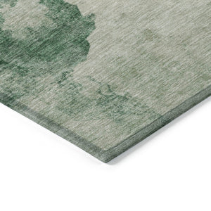 HomeRoots 9' X 12' Emerald Sage Abstract Washable Rug - Stylish, Durable, Indoor/Outdoor Comfort for All Spaces 621138