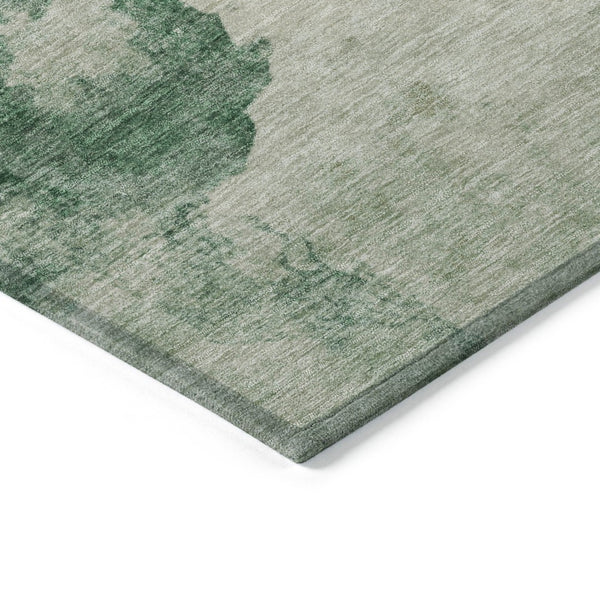 HomeRoots 9' X 12' Emerald Sage Abstract Washable Rug - Stylish, Durable, Indoor/Outdoor Comfort for All Spaces 621138