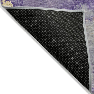 HomeRoots 9' X 12' Vibrant Purple and Gold Abstract Area Rug - Stylish, Washable, Durable for Indoor & Outdoor Use 621150