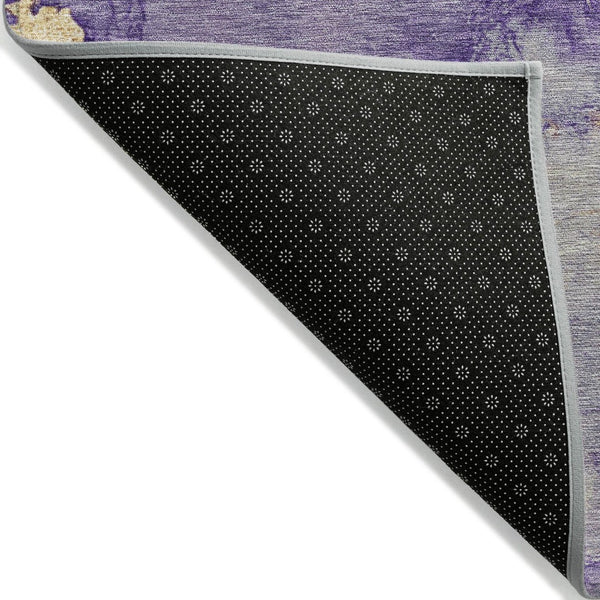 HomeRoots 9' X 12' Vibrant Purple and Gold Abstract Area Rug - Stylish, Washable, Durable for Indoor & Outdoor Use 621150