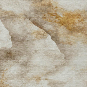 HomeRoots 5' X 8' Beige and Gold Abstract Washable Area Rug - Durable, Modern Design for Indoor & Outdoor Use 621159