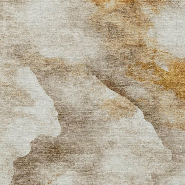 HomeRoots 10' Beige and Gold Abstract Area Rug – Stylish, Washable, Durable for Indoor and Outdoor Use! 621163