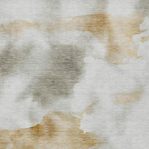 HomeRoots 10' X 14' Beige Copper Gray Abstract Washable Area Rug - Durable, Stylish for Indoor & Outdoor Use 621189