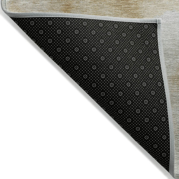HomeRoots 10' X 14' Beige Copper Gray Abstract Washable Area Rug - Durable, Stylish for Indoor & Outdoor Use 621189
