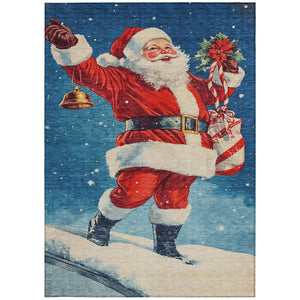 HomeRoots 5' Santa Claus Area Rug - Vibrant, Washable Indoor/Outdoor Design for High-Traffic Spaces & Fun Decor 621227
