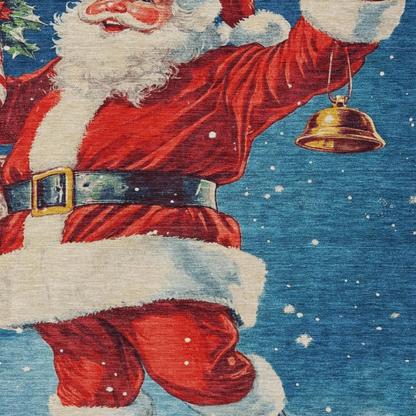 HomeRoots 9' Santa Claus Area Rug - Vibrant Washable Indoor/Outdoor Carpet for Holiday Cheer & Durability 621230