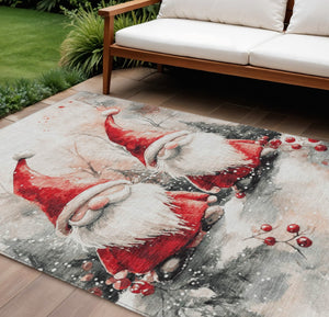 HomeRoots 9' X 12' Gnome-Themed Washable Area Rug - Playful, Durable, and Perfect for Indoor & Outdoor Spaces! 621236