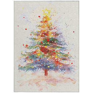 HomeRoots 5' X 8' Festive Christmas Tree Area Rug – Washable, Stain-Resistant, Indoor/Outdoor Charm for All Spaces 621239