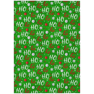 HomeRoots 5' X 8' Ho Ho Ho Festive Area Rug - Durable Indoor & Outdoor, Machine Washable, Stylish & Practical 621245