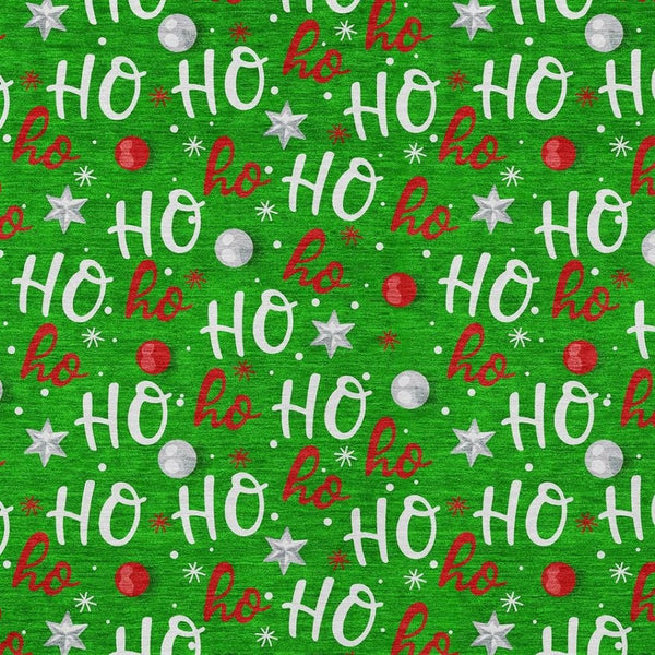 HomeRoots 8' X 10' Ho Ho Ho Washable Area Rug - Festive Green, White & Red Design for Indoor/Outdoor Spaces 621247