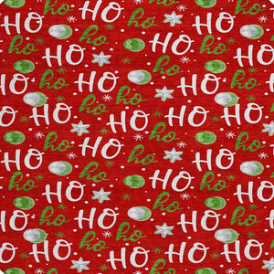 HomeRoots 8' Festive Red, White & Green "Ho Ho Ho" Round Area Rug – Durable, Washable for Indoor & Outdoor Use! 621258