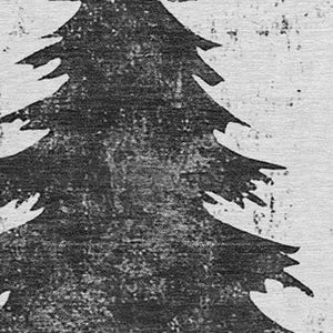 HomeRoots 8' Gray and Silver Round Trees Rug - Stylish, Washable, Durable, Perfect for Indoor & Outdoor Use! 621264