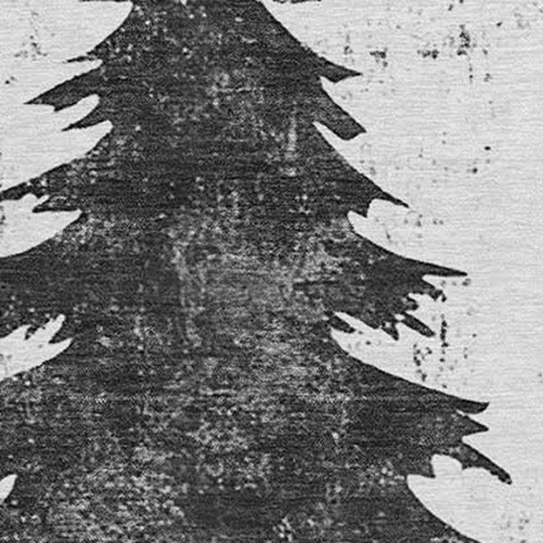 HomeRoots 8' Gray and Silver Round Trees Rug - Stylish, Washable, Durable, Perfect for Indoor & Outdoor Use! 621264